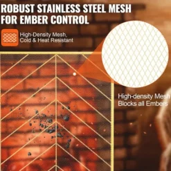 Hot Eldstadsskärm Enkelpanel, Stark Iron Mesh, 980(L)x758(H)MM, Gnistskydd, Enkel installation, Fristående brandstängsel. Tillbehör Till Vedeldade Kaminer & Öppna Spisar