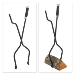 Eldstadsverktygsset, 67x22x16,5 cm, Svart
