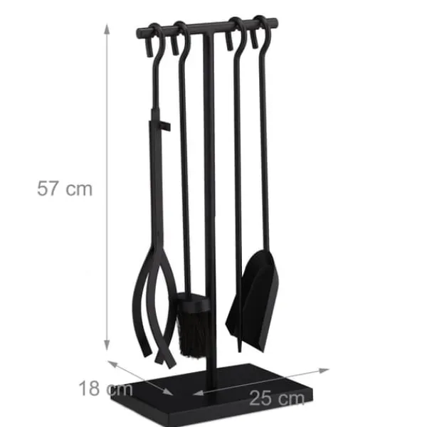 Best Eldstadsverktygsset, 57x25x18 cm, Svart, Stål Tillbehör Till Vedeldade Kaminer & Öppna Spisar