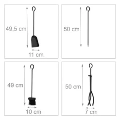 Best Eldstadsverktygsset, 57x25x18 cm, Svart, Stål Tillbehör Till Vedeldade Kaminer & Öppna Spisar