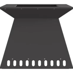 Elegant eldstad i matt svart stål - Perfekt för utomhusbruk | Storlek: 60x60x50 cm Öppna Spisar
