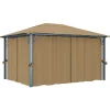 Online Elegant paviljong med draperier för utomhusbruk | Färg: Taupe | Storlek: 400x300 cm Tält & Lusthus
