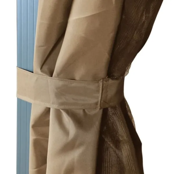 Online Elegant paviljong med draperier för utomhusbruk | Färg: Taupe | Storlek: 400x300 cm Tält & Lusthus