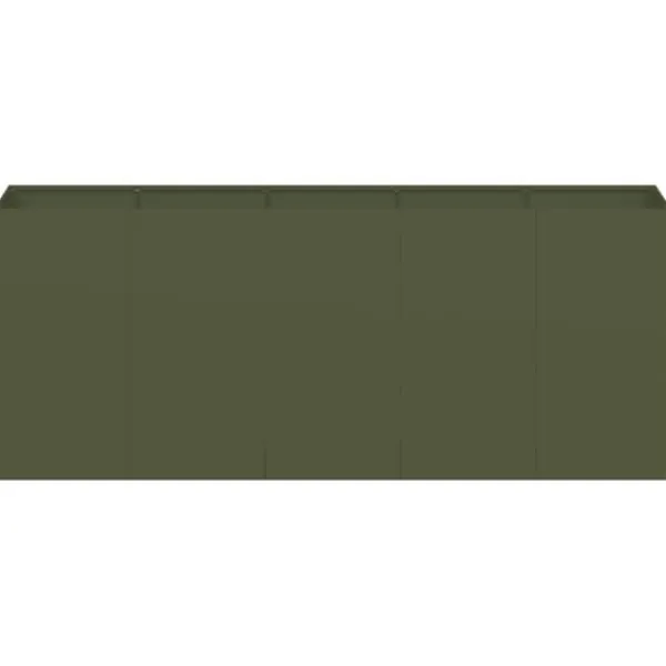 Outlet Elegant planteringskärl i olivgrön kallvalsad stål | Storlek: 200x40x80 cm Krukor & Växtbehållare