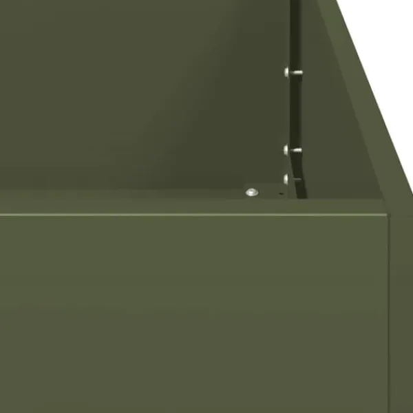 Outlet Elegant planteringskärl i olivgrön kallvalsad stål | Storlek: 200x40x80 cm Krukor & Växtbehållare