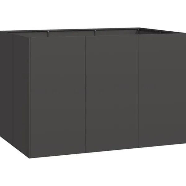 Elegant planteringskärl i kallvalsat stål | 120x80x80 cm | Färg: Svart