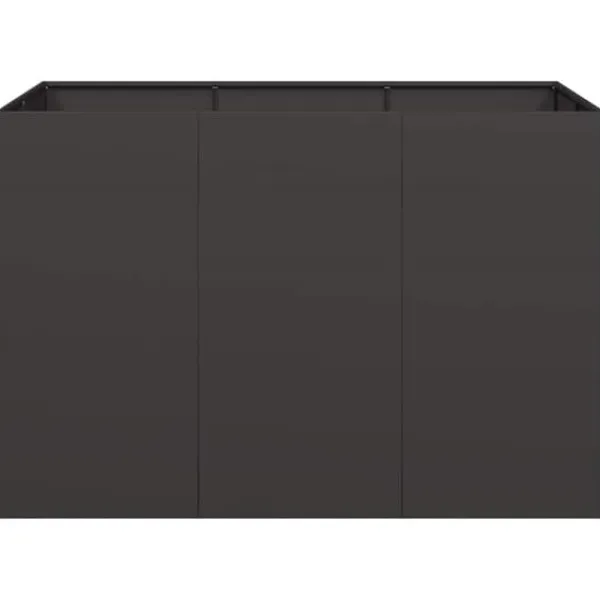 Elegant planteringskärl i kallvalsat stål | 120x80x80 cm | Färg: Svart