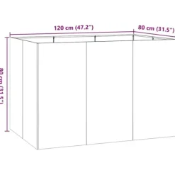 Elegant planteringskärl i kallvalsat stål | 120x80x80 cm | Färg: Svart