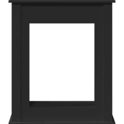 Elegant spiselkrans i konstruerat trä för LED-låga | Färg: Svart | Storlek: 75x20x87,5 cm