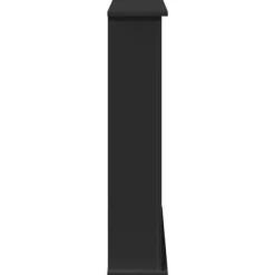 Elegant spiselkrans i konstruerat trä för LED-låga | Färg: Svart | Storlek: 75x20x87,5 cm