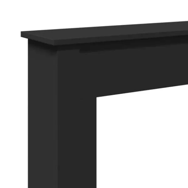 Elegant spiselkrans i konstruerat trä för LED-låga | Färg: Svart | Storlek: 75x20x87,5 cm
