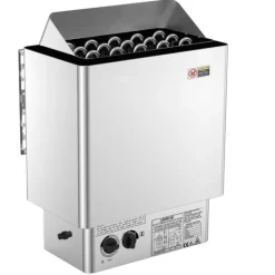 Elektrisk Bastuvärmare 8KW, Inbyggd kontroll, Rostfritt stål, lämplig för 8-12 m³HomeSpa