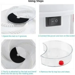 Discount Elektrisk rotation Automatisk mute flugfälla-enhet med fångstmat USB-kabel-CY G019A JET1618 Skadedjursfällor