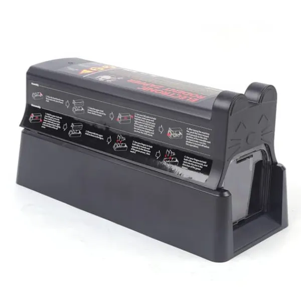 New Elektrisk råttfälla - Elektronisk mus- och råttfälla - 220V 60Hz - Elchock 7000V - Adapter 6V/1A - Plast - Svart Skadedjursfällor