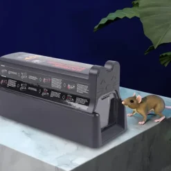 New Elektrisk råttfälla - Elektronisk mus- och råttfälla - 220V 60Hz - Elchock 7000V - Adapter 6V/1A - Plast - Svart Skadedjursfällor