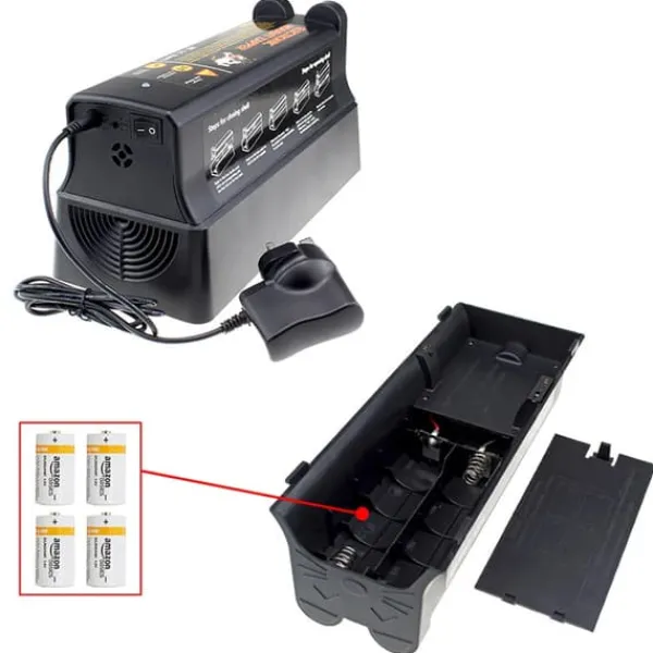 New Elektrisk råttfälla - Elektronisk mus- och råttfälla - 220V 60Hz - Elchock 7000V - Adapter 6V/1A - Plast - Svart Skadedjursfällor