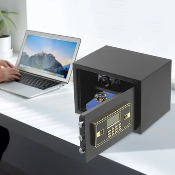Sale Elektronisk säkerhetsbox, digitalt tangentbord, alarmsystem,svart Kassaskåp