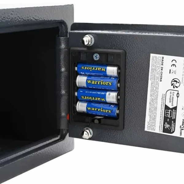 Elektroniskt digitalt säkerhetsskåp i mörkgrått | Storlek: 23x17x17 cm | Material: Stål