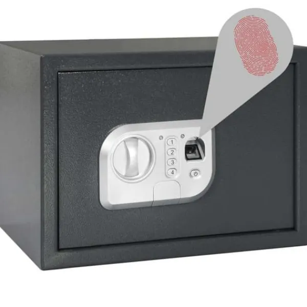Hot Elektroniskt digitalt skåp med fingeravtryckslås | Färg: Mörkgrå | Storlek: 25x35x25 cm Kassaskåp