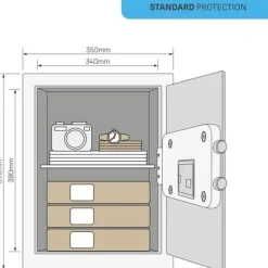 Elektroniskt kassaskåp - YALE - YSV/390/DB2 - Stort 40L - 39x35x36cm