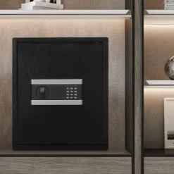 New Elektroniskt möbelkassaskåp, rosa, brandtåligt, kodlås & nödnyckel, trebultslås för smycken och kontanter Kassaskåp