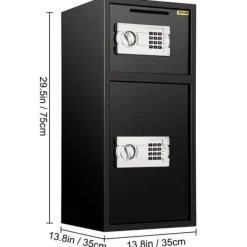 Elektroniskt värdeförvaringsskåp, högkvalitativt kolstål, avancerat elektroniskt kodlås,74L74L
