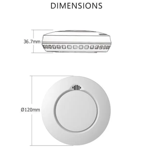 Best ELRO Connects FZ5002R Trådlös Rökdetektor - Anslutbar - Testad enligt DIN EN14604 - med Värmesensor - 2 Styck Vit Rök- & Koloxiddetektorer