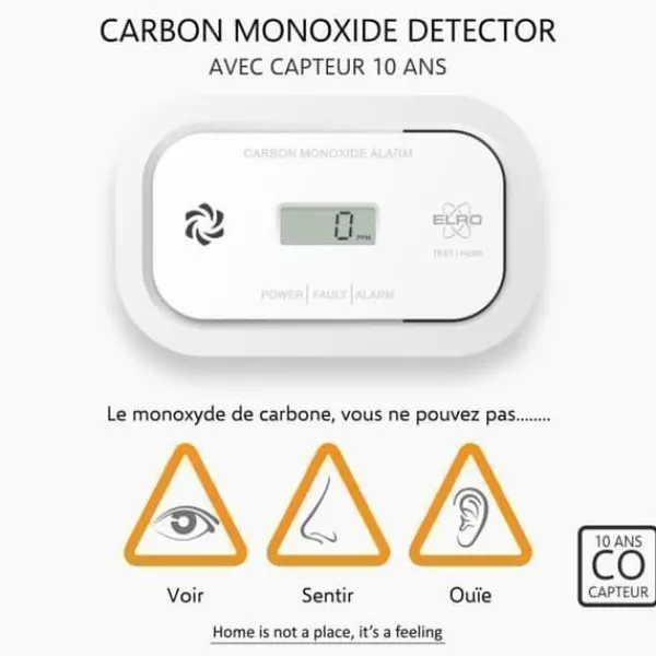ELRO FC5003 kolmonoxiddetektor - 10 års sensor - med display