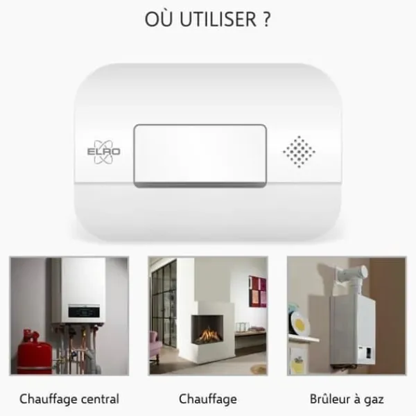 New ELRO FF1840 Brandskyddssats - 2x rökdetektorer med magnetfäste - 5 batterier - & kolmonoxiddetektor Rök- & Koloxiddetektorer