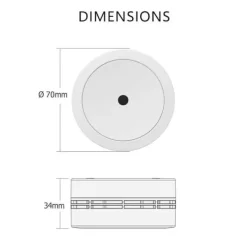 ELRO FS7810 kompakt rökdetektor - 10 års batteri - Europeisk standard EN14604 - 2 st Vit