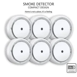 ELRO FS8010 Mini rökdetektor - Kompakt design - 10 års batteri - EN 14604 - 6 delar