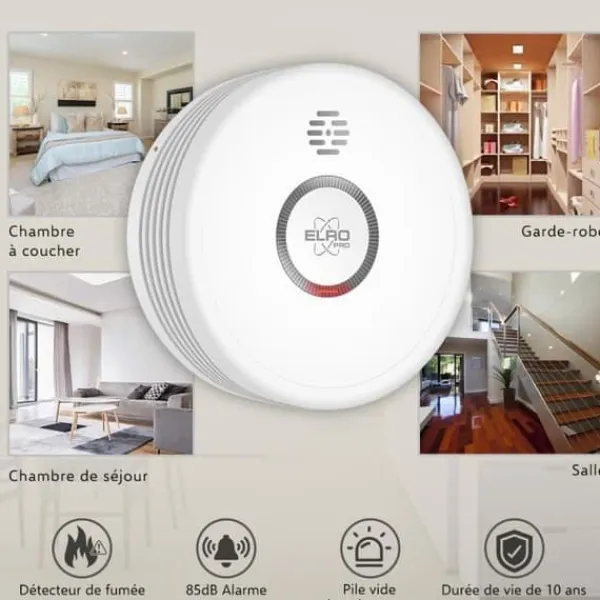 ELRO Pro PS4910 rökdetektor - Automatiskt självtest och 10 års batteritid
