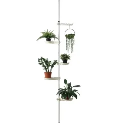 Outlet ® Teleskopisk växtställ-110-305 cm-pulverlackerad metall-vit Växtställ