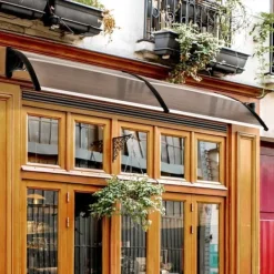 Online Entrétak 75×195×23 cm – polykarbonat, sol- & regnskydd, brunt Skjul, Garage & Carports