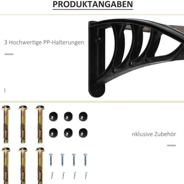 Online Entrétak 75×195×23 cm – polykarbonat, sol- & regnskydd, brunt Skjul, Garage & Carports