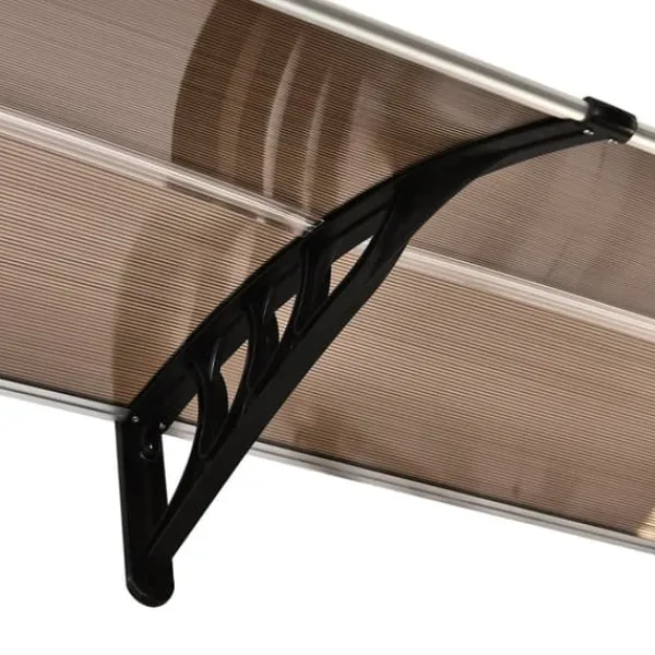 Online Entrétak 75×195×23 cm – polykarbonat, sol- & regnskydd, brunt Skjul, Garage & Carports