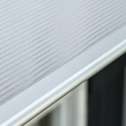Entrétak 200×96×27 cm med UV-skydd – aluminium, svart