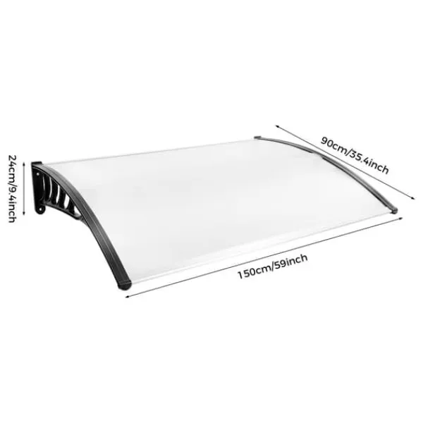 Entrétak - Dörrtak Markis - PVC - Regnskydd för Husdörr - Utomhus - Genomskinlig Klar