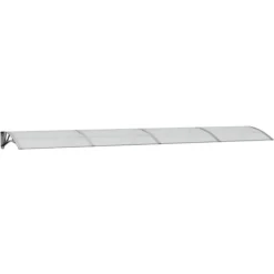 New Entrétak av polykarbonat - Väderbeständig och slitstark | Färg: Grå/Transparent | Storlek: 400x75 cm Valvbågar, Spaljéer, Bersåer & Pergolor