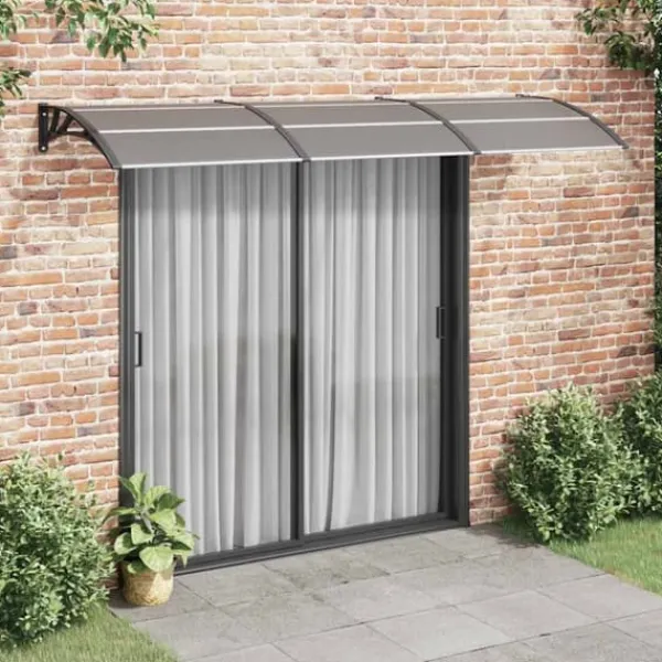 Best Entrétak av polykarbonat - Skydd för entrén | Färg: Svart | Storlek: 300x100 cm Valvbågar, Spaljéer, Bersåer & Pergolor