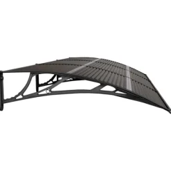 Best Entrétak av polykarbonat - Skydd för entrén | Färg: Svart | Storlek: 300x100 cm Valvbågar, Spaljéer, Bersåer & Pergolor