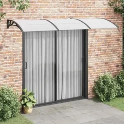 Sale Entrétak av polykarbonat - Väderbeständigt och slitstarkt | Färg: Svart | Storlek: 300x100 cm Valvbågar, Spaljéer, Bersåer & Pergolor