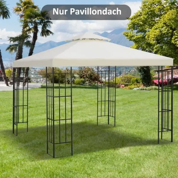 Ersättningspaviljongtak, 3x3m, Kräm Vit