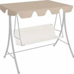 vidaXL Ersättningstak - - 150/130x105/70 cm - Beige - 100% polyester - Vattentålig