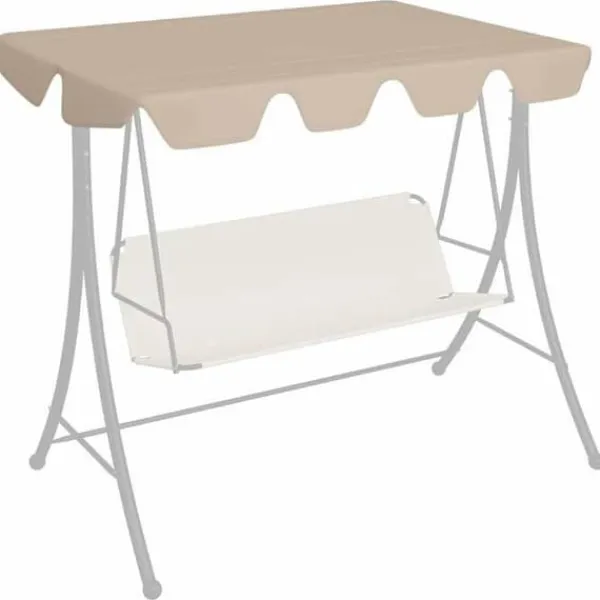 vidaXL Ersättningstak - - 150/130x105/70 cm - Beige - 100% polyester - Vattentålig