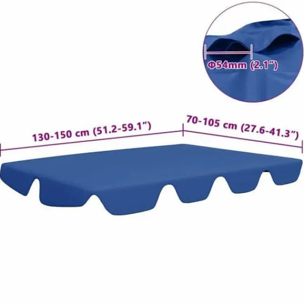 New Ersättningstak till gungställning - - Blå - 150/130x70/105 cm - 100% polyester - Vattentät Tält & Lusthus