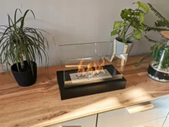 Etanolkamin Öppna spisar Bio-eldplats Fristående biokamin HOME Bioetanolbrännare 36 x 22 x 18 cm svart TÜV-certifikat ekologisk eldstad Biopanna