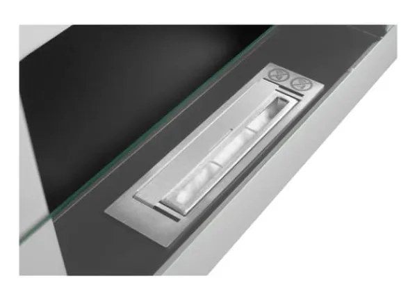 Sale Etanolkamin Kaminen Öppna spisar Bio-eldplats Väggmonterad biokamin Bioetanolbrännare 65 x 40 x 12 cm vit blank med glas ekologisk eldstad Öppna Spisar