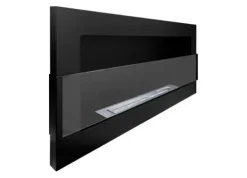 Hot Etanolkamin Öppna spisar Bio-eldplats Hängande biokamin svart med glas Bioetanolbrännare 90 cm x 40 cm x 12 cm ekologisk eldstad Öppna Spisar