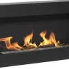 Best Etanolkamin Öppna spisar Bio-eldplats Hängande biopejs Bioetanolbrännare BOX 90 cm x 40 cm x 12 cm matt svart ekologisk eldstad Öppna Spisar